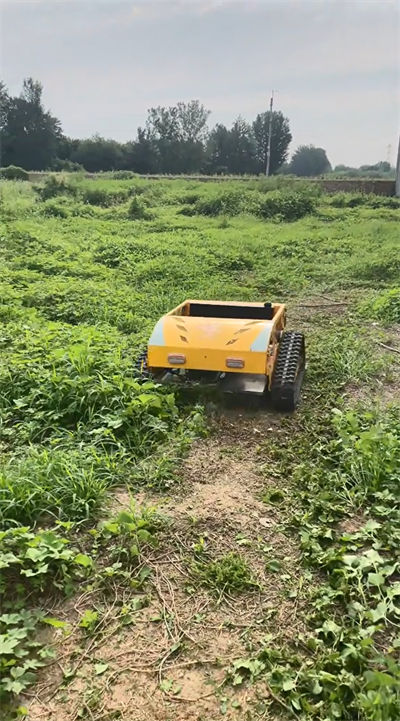 HS224 lawn mowing operation