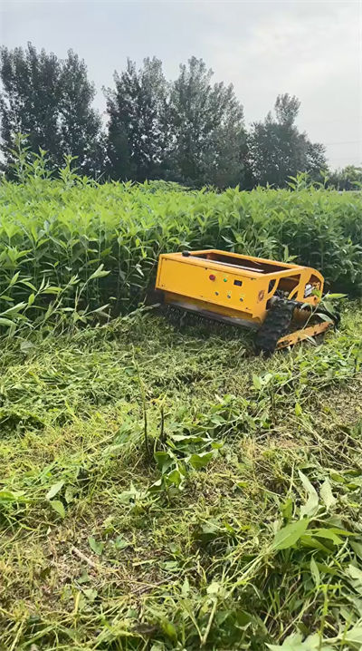 HS224 lawn mowing operation