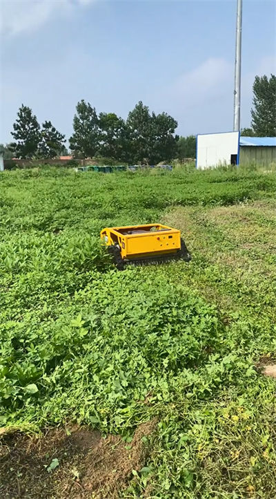 HS224 lawn mowing operation