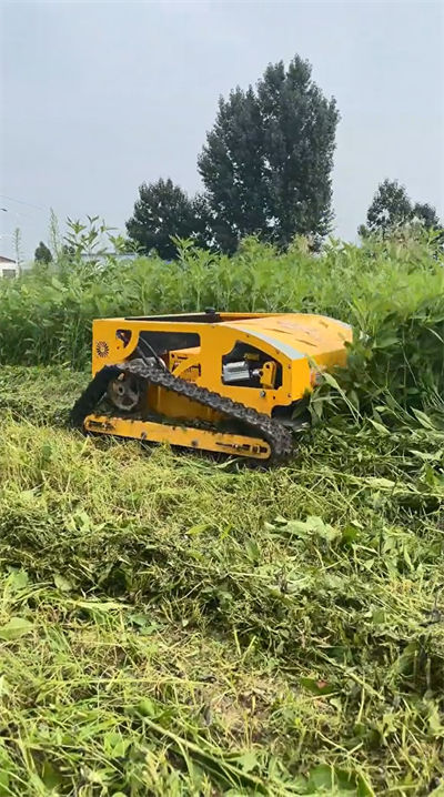 HS224 lawn mowing operation