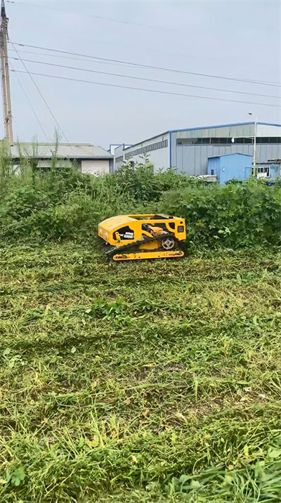 HS224 lawn mowing operation