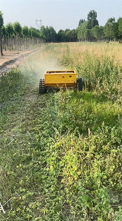 HS224 lawn mowing operation